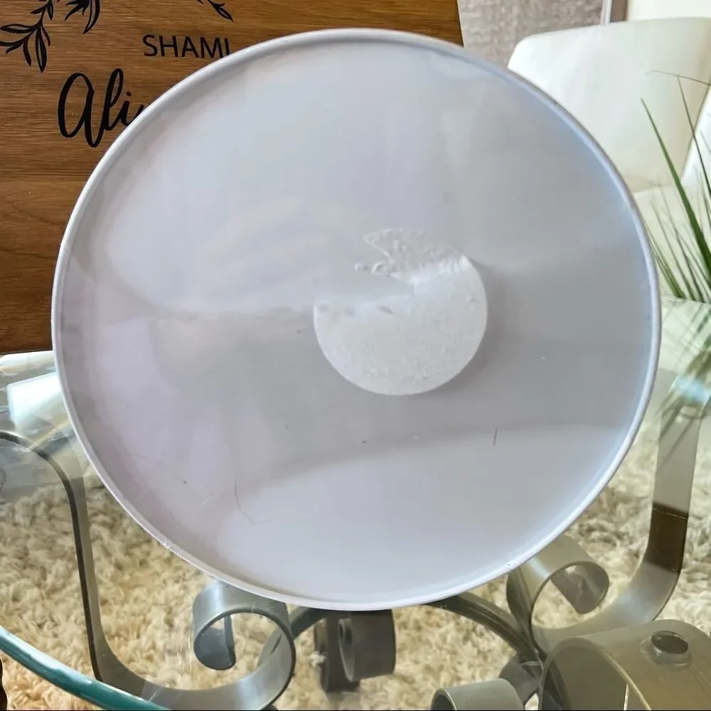 NWT New & Sealed White Metal Aluminum with Wood Lid Storage Container Canister